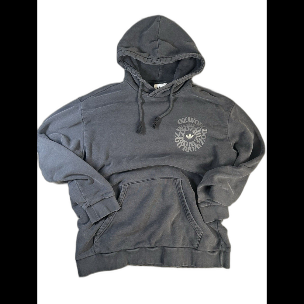 Adidas Original Ozworld Black Washed Graphic Hoodie L